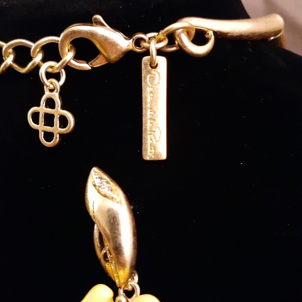 Signed Oscar de la Renta Marigold Necklace Set - Picture 5 of 8